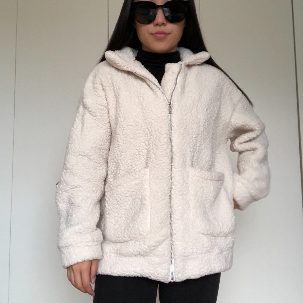 White fleece jacket